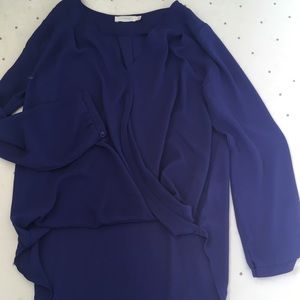 Beautiful Lush indigo hi-low blouse